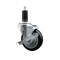 Service Caster 4'' Black Poly Swivel 1-1/4'' Expanding Stem Caster with Brake SCC-EX20S414-PPUB-BLK-TLB-114 - alternate 1